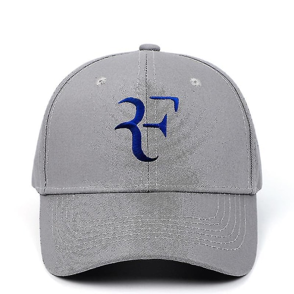 Federer Tennis Fan Broderet Baseball Cap Udendørs Sports Hat Casual Peaked Cap  (FMY) grey