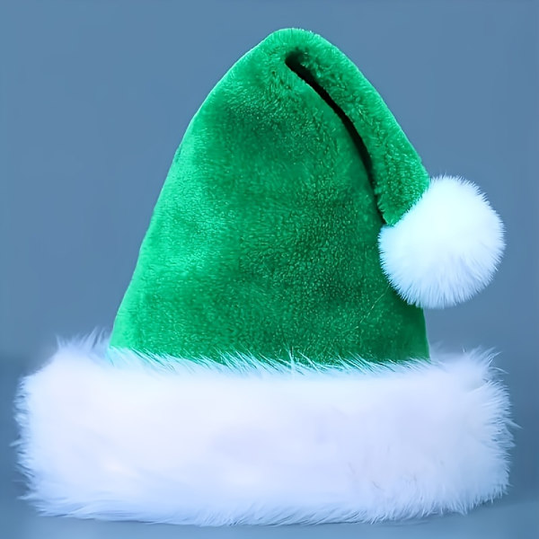 1 stk. Sød Plysset Julehat - Levende 4 Farver, Ideel til Halloween Cosplay Kostume Rekvisitter, Festdekorationer, Fotorekvisitter, Sceneoptræden  (FMY) Green