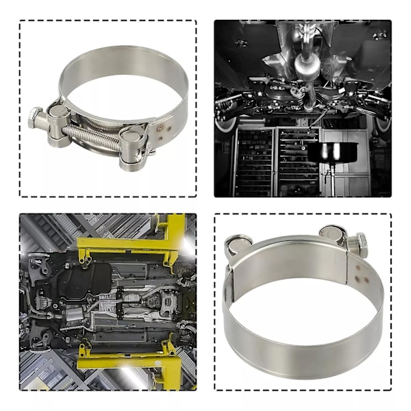 Heavy-Duty T-bolt udstødningsklemme i rustfrit stål - Slangeklemme til højtryksanvendelser (FMY) 44-47MM