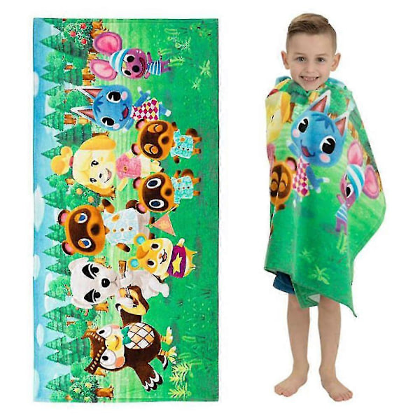 \"Barn Pojkar Flickor Tecknad Figur Badlakan Simbassäng Sommar Bad Dusch Handdukar 61x122 cm, WHBYV\" (FMY) Animal Crossing