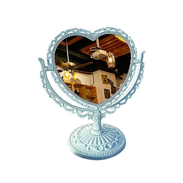 Sminke Speil Funksjonelt Varig Skrivebord Type Antikk Vintage Europeisk Stil Skrivebord Sminke Speil fo  (FMY) Blue 2