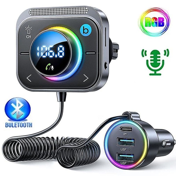 Trådløs Bluetooth 5.3 Fm Transmitter Luftventil Installation Pd&qc3.0 Usb Car Charger Adapter (FMY)
