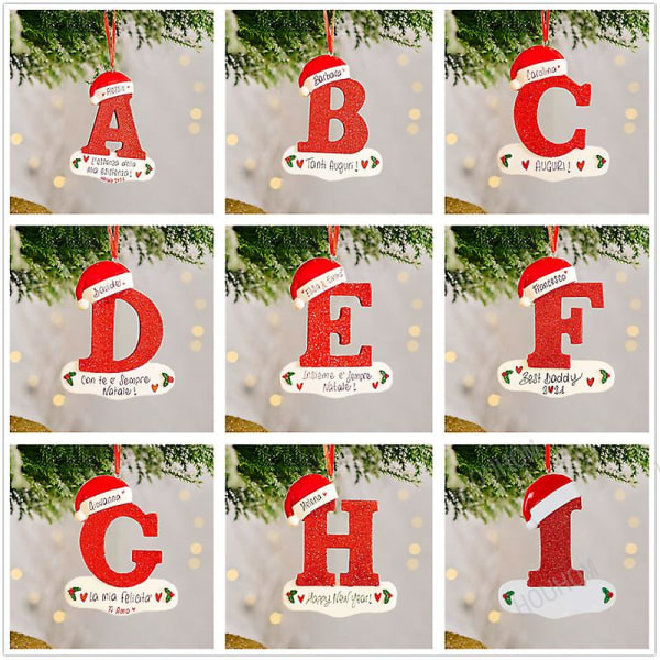 Julgranshänge 26 bokstäver God julpynt för hemmet Navidad DIY Akrylprydnad julklappar för barn 2024 nyår (FMY) P
