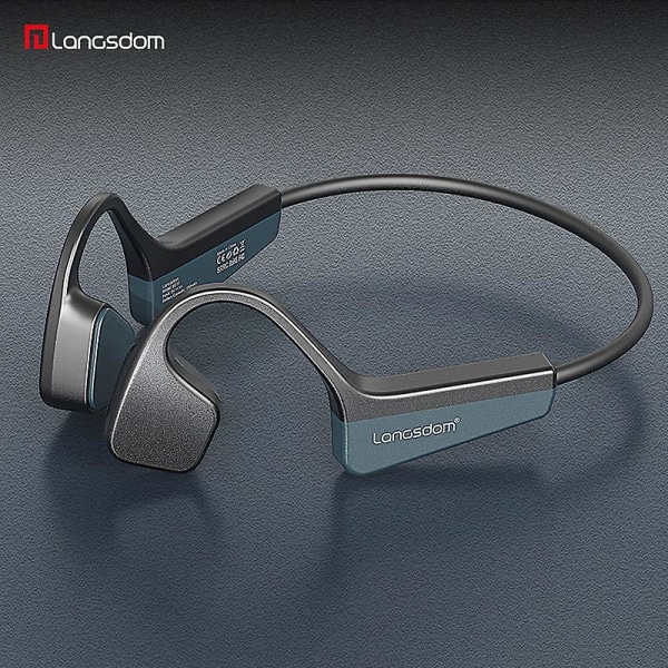 Langsdom Bs17 Open Ear Headset Vattentätt Bluetooth 5.2 trådlösa sporthörlurar Lättviktshörlurar med benledning (FMY) Black