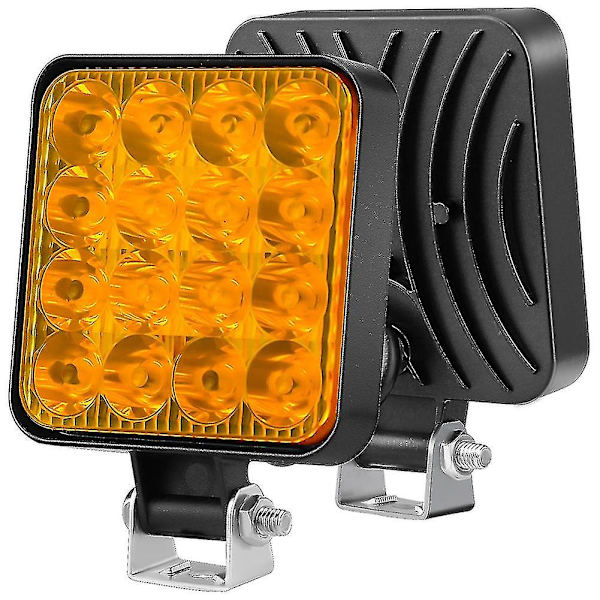 Støvtett arbeidslys Spotlight Truck Off Road Traktor Vanntett 1200lm 12v 24v 1stk 48w 16led Høy Intensitet Zy  (FMY) Yellow China