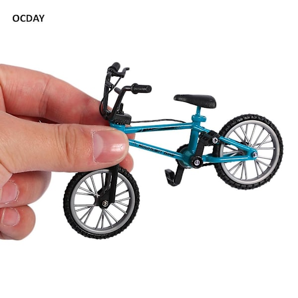Mini-kokoinen sormipyörä leluilla ja jarruköydellä, sininen, simuloitu alumiininen sormi-BMX-pyörä, lasten opetuslelu (FMY)