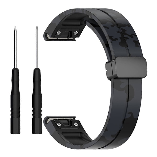 Tyyppi G Garmin Tactix 7 Pro/Fenix 7X/6X/6X Pro/5X Plus Musta Solki Kellon Ranneke 26mm Silikoni (FMY) Multicolor Style D