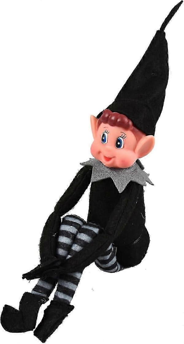 Elves Behavin' Badly 38 cm Langbenet Sort Voksen Elf Med Blød Krop (FMY)