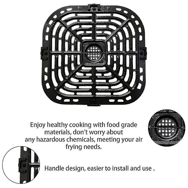 Ersättningsgrillplatta för Air Fryer Crispers till Instant Vortex 6qt (FMY) With 4 rubber pad