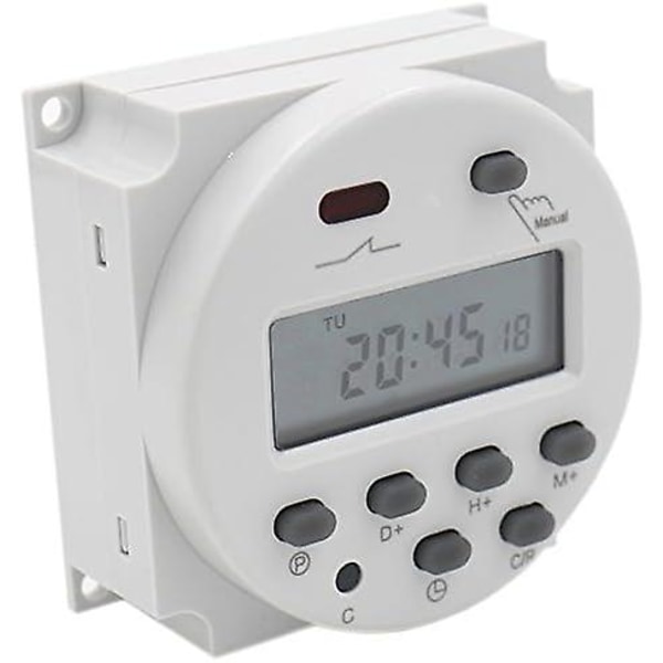Digital LCD Power Ugentlig Programmerbar Timer Relæ Switch Cn101a Dc 24v 16 Amp Spst (FMY)