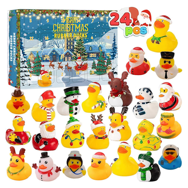 Jule-Gummibadeande Adventskalender Festival Tælling Ned Overraskelsesgaveæske til Mænd Kvinder (FMY) 96