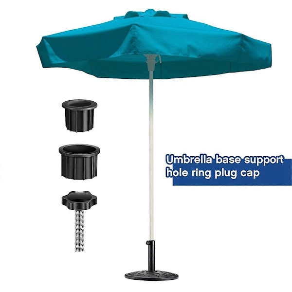 12 stk. Paraplyfod Stand Hul Ring Prop Dæksel og Hætte Paraplyfod Udskiftning Stand Fod Stabilisator (FMY) black