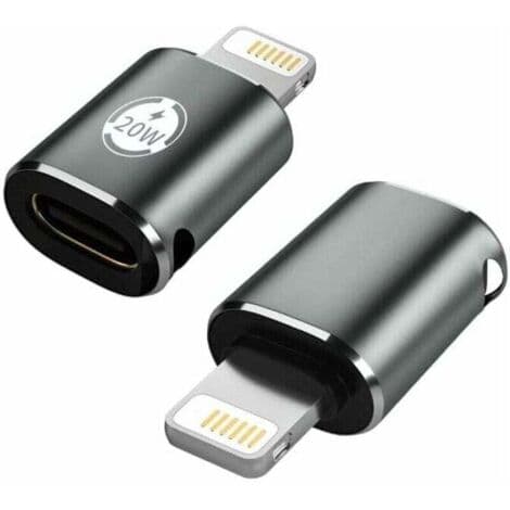 USB-C till Lightning-adapter, stöder 20W PD, snabbladdningsfunktion för iPhone, iPad, iPod-serien kompatibel (2-pack iOS Phone Male Adapter (FMY)