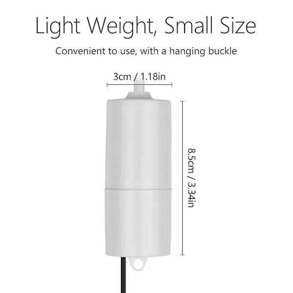 Akvarium USB luftpump liten syrepump med 2 luftsten slang hängande spänne för fisk tank utomhus fiske  (FMY) White With 1 Air Stone