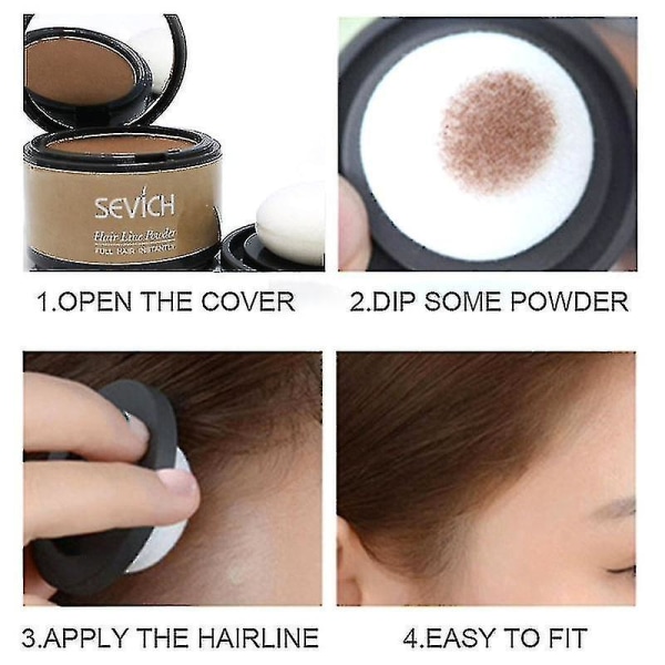 Sevich Hairline Powder 4g Hairline Shadow Powder Makeup Hair Concealer Natural Cover Unisex Hair Loss Product Light Brown (FMY)