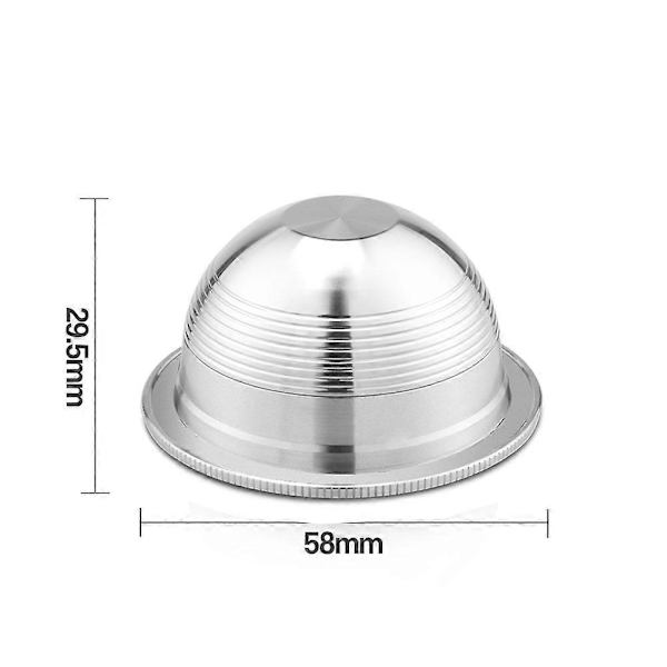 3 st. återanvändbara kapslar i rostfritt stål, passar Vertuo Vertuoline kaffefilter 70 ml (FMY) As Shown
