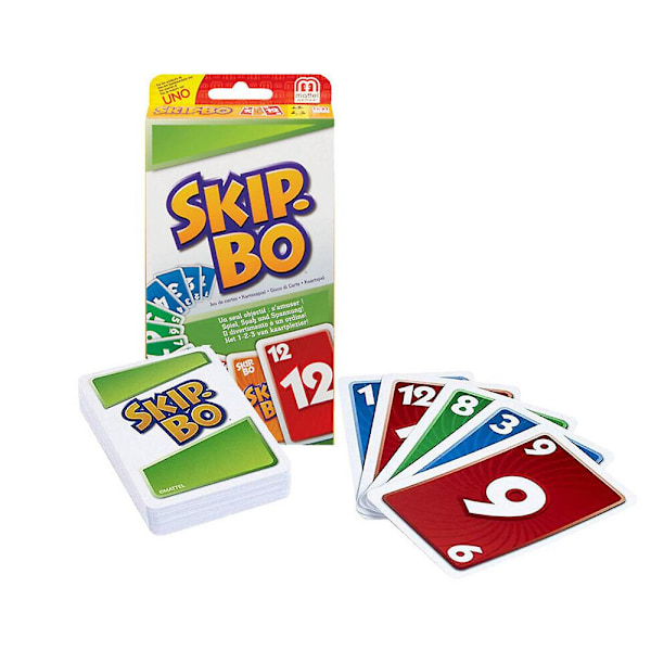SKIP-BO kortspel för vuxna och barn, kortspel för sekvensering, familjespel, födelsedagsfest, kortspel, present, gåvor (FMY)