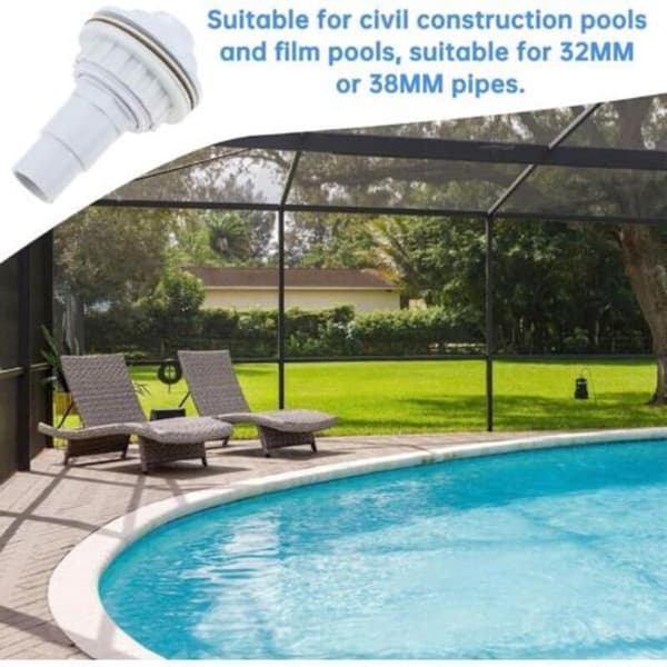 Poolreturmunstycke, sugmunstycke med 38/32 mm slanganslutning, poolreturmunstycke, poolsugmunstycke, simmi（FMY）