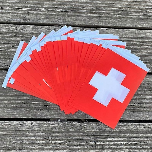 xvggdg 100 st 14 * 21 cm Schweiz Handviftande Nationalflagga Schweizisk handflagga (FMY) Red 14  by  21cm