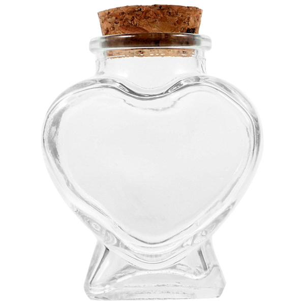 Ønskeflaske Klar Glasflaske Bryllupsgaver Hjerteformet Glaskrukke med Kork (FMY) As Shown 8.50X6.00X4.00CM
