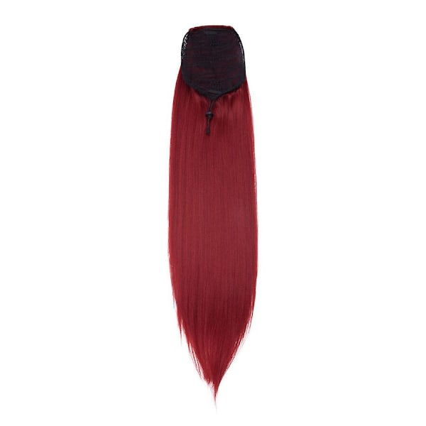 22\" Yaki Straight Hestehale-forlengelse med snor for kvinner (FMY) red 22inches