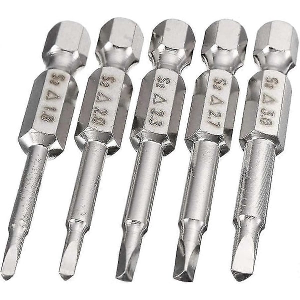 Magneettiset kolmiopääiset ruuvimeisselivarat, 50 mm S2-terästä kolmion muotoinen kärki ruuvimeisselivara 1/4 kuusiokoloinen varsi kolmion muotoinen ruuvimeisselivara setti (5 kpl) (FMY)
