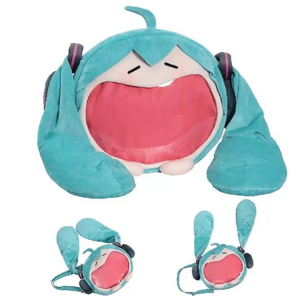 Kawaii Anime Hatsune Miku Cosplay Plysch Ryggsäck Ita Bag Damväska Shool Student Herr Sammetsaxelväska Girl Gift (FMY) blue