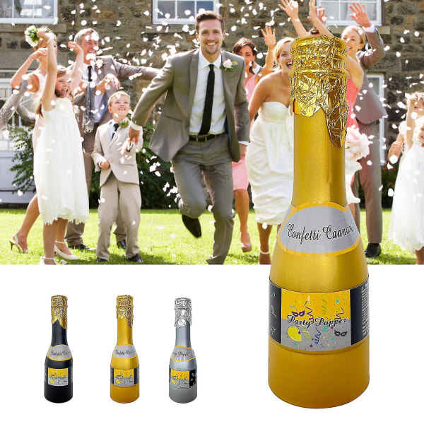Confetti Sprinkler Realistiskt utseende Användarvänlig Plast Champagne Flaskformad Confetti Launchers Decor Party Supplies (FMY)