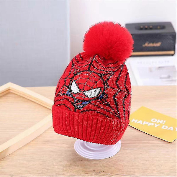 Lue Varm Pom Pom Tykk Strikket Skilue For Gutter (FMY) Red