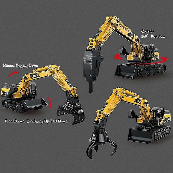 Leksaksbil Pojk Stor Byggfordon Grävmaskin Bulldozer Gripare Markborrmodell (FMY) Manual Clamping Machine