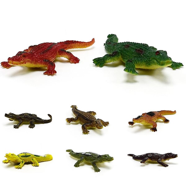 Haloppe 12 st färgglada realistiska krokodil djur PVC modell barn skämt prop barn leksak (FMY) #Crocodile