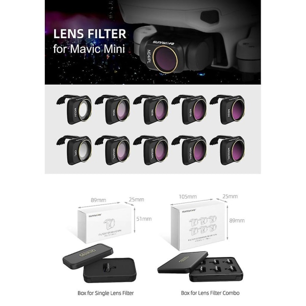 Profesjonelt kamera Gimbal Lens Filter For Mavic Mini Nd16pl/ Nd32/nd32pl (FMY)