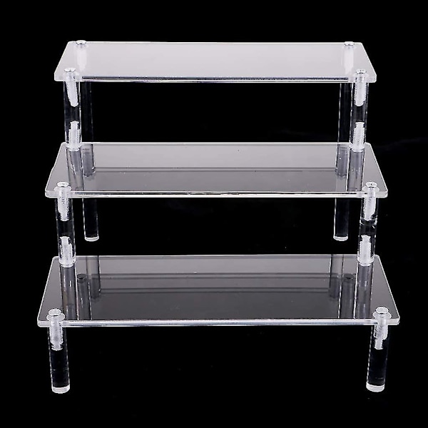Klar Akryl Display Stativ, 3-lags Klar Trappehylde, Samling Akryl Display Stativ, Display Display Stativ (FMY)