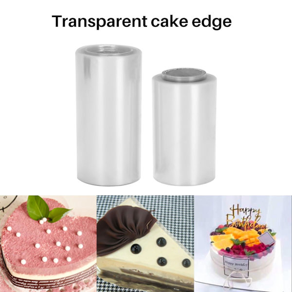 2 stk. 8/10 cm Kageform Film Transparent Kage Mousse Kage Acetatark Wrapping Tape Strip Kage Dec  (FMY) Transparent