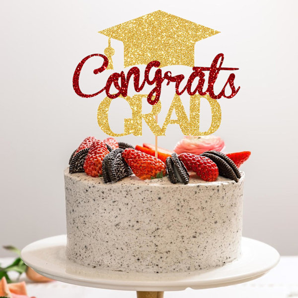 Gratulerer med 2024 Graduation Cake Topper Graduation Sesong Bursdagskake Sett Gratulerer Grad  (FMY) A