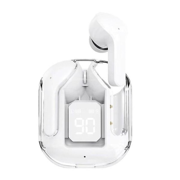 Cy-t2 Trådløst Bluetooth Headset Transparent Enc Hovedtelefoner Led Power Digital Display Stereo Lyd høretelefoner til sportsarbejde (FMY) White