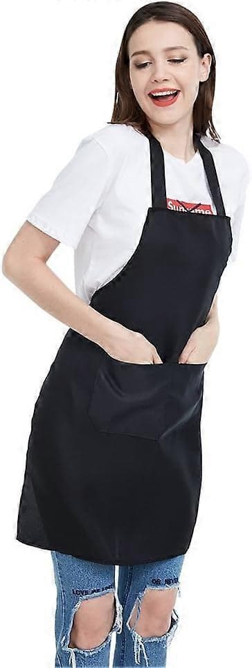 1-pack Haklappsförkläde - Unisex Rött Förkläde i Bulk med 2 Rymliga Fickor Maskintvättbart för Kök Hantverk BBQ Ritning(FMY)