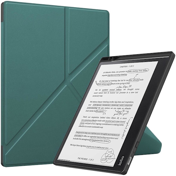 Læder Smart Tablet Etui kompatibel med Kobo Elipsa 2e-D6  (FMY) Green