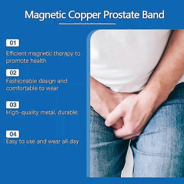 Magneettinen Kupari Prostata Ranneke Magneettinen Kupari Prostata Nauha Parantaa Verenkiertoa Miesten Muodikkaat Rannekkeet Lievittää Prostatan Oireita (FMY) 2pcs