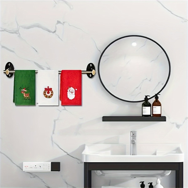 Julehåndklær: 3-delt sett med julenissen, reinsdyr og kransdesign - Myke, bomulls, 17,8\" L x 12,6\" B Perfekt for badet ditt O  (FMY) 3PCS