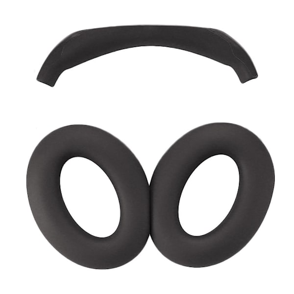 1 par silikonhörlurskuddar + 1 huvudbandsöverdrag - vitt (FMY) för Bose QC45/QC35/QC25/QC15/AE2 Black Style A
