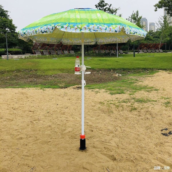 Strandparasoll Sandforankring Justerbar Parasoll Sikker Skrue Spiker Spiral Skrue Stativ Holder, hagemøbler Tilbehør (FMY)