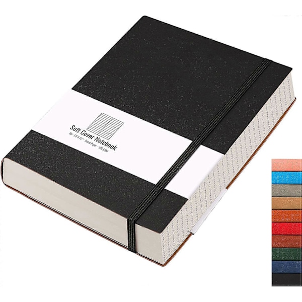 Linjerad anteckningsbok - 320 numrerade sidor Stor B5 tjock anteckningsbok för kvinnor, 100gsm tjockt linjerat papper, mjukt konstläderomslag, för (FMY)