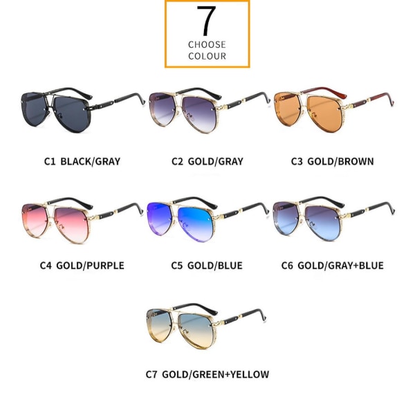 Nye metalmesh-dekorerede solbriller til mænd 2586 Ocean Color Coating Trend Europæiske og amerikanske temperamentsolbriller (FMY)
