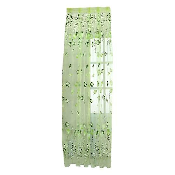 Nyttig Tyllgardin Vaskbar Tynn Polyester Glatt Overflate Transparent Gardin for Innendørs (FMY) green