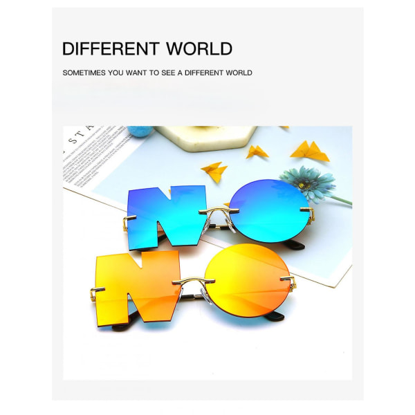 Båglösa solglasögon i irregular design för män/kvinnor Uv400 Streetwear Eyewears (FMY)