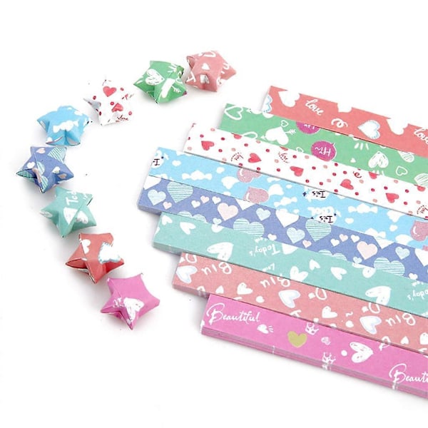 540 Ark Foldbare Heldestjerne Origamipapir Ønskepapirstrimler til Børn (FMY) Star gradient