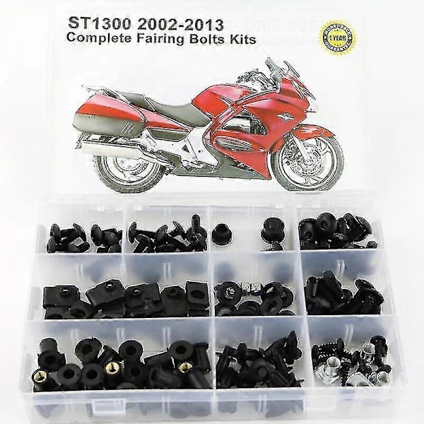 TIB Sopiva HONDA ST1300 2002-2013 Moottoripyörän Täydellinen Kotelointi Täysi Keulapeite Pulttisarja Peitettävä Ruuvit Pähkinät Keulapeite Kiinnikkeet (FMY) Black