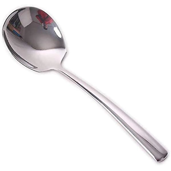 Stor serveringsskje, sett med 4 rustfrie stålskjeer, speilfinish for elegant buffé [PB]  (FMY)