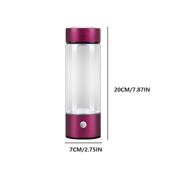 Vätevattengeneratorflaska Spe-pem-teknik Hög borosilikatglas  (FMY) Rose red